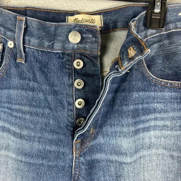 Madewell Low Slung Straight Dark Wash Jeans Pants Sz 30P Low Waisted 100% Cotton - Picture 6 of 10